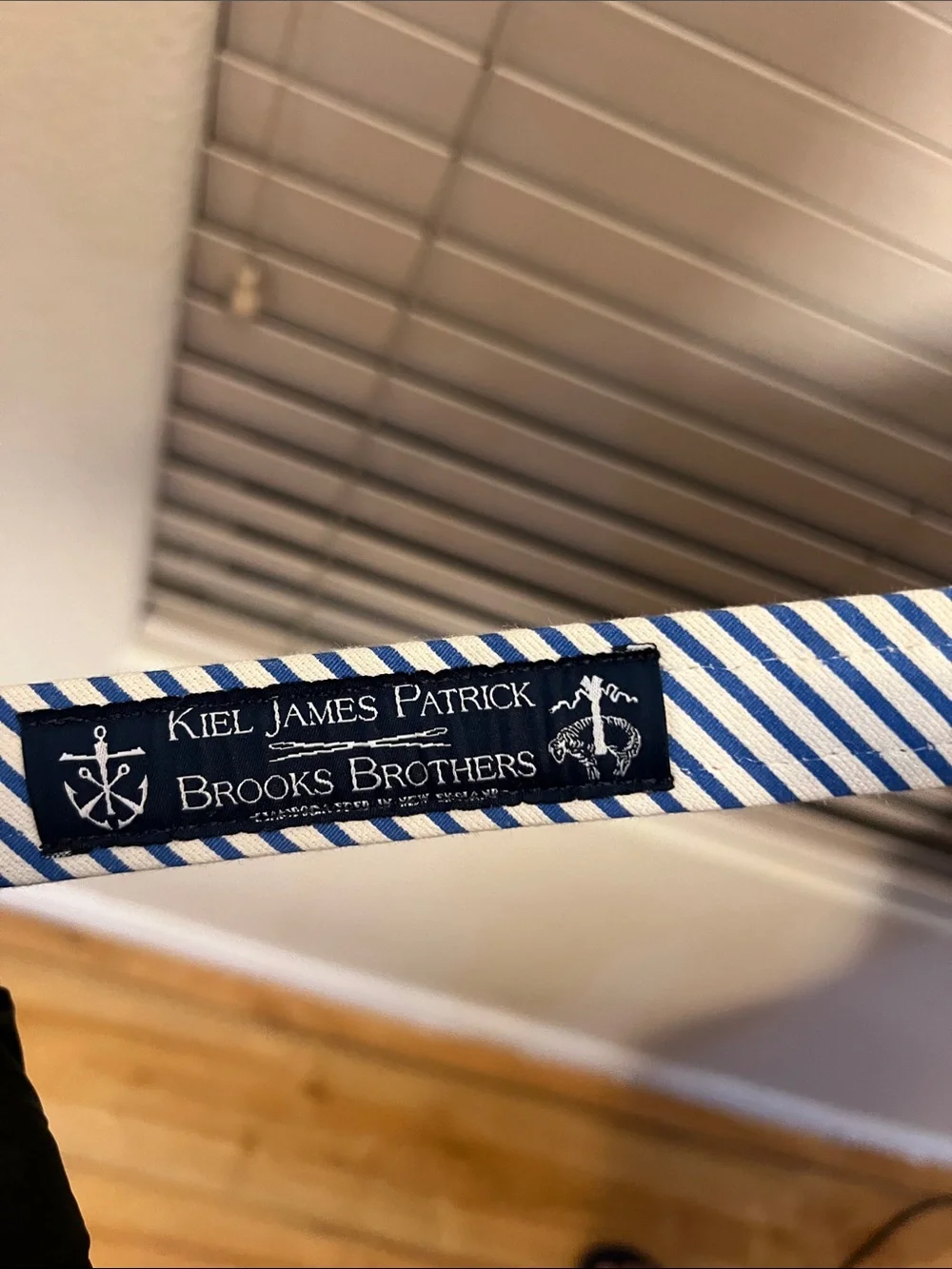 Brooks Brothers Blue & White Striped Home Accent Strap